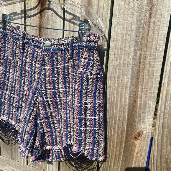 IRO Paris plaid tweed distressed shorts - Picture 3 of 6